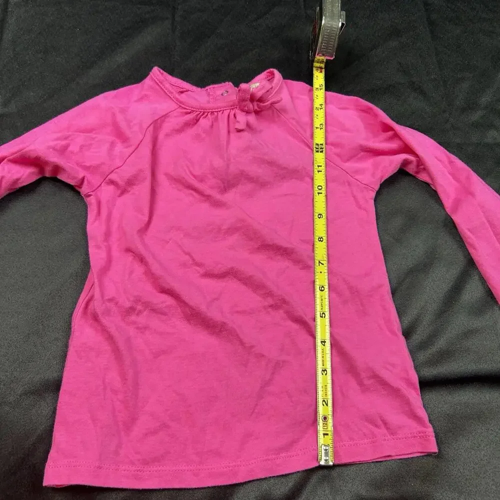 OshKosh‎ B’gosh Girls Pink Long Sleeve Shirt Bow Collar Top Size 5T